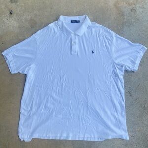 Ralph Lauren Polo Shirt Mens 4XB 4TG White Blue Pony Cotton Classic Fit